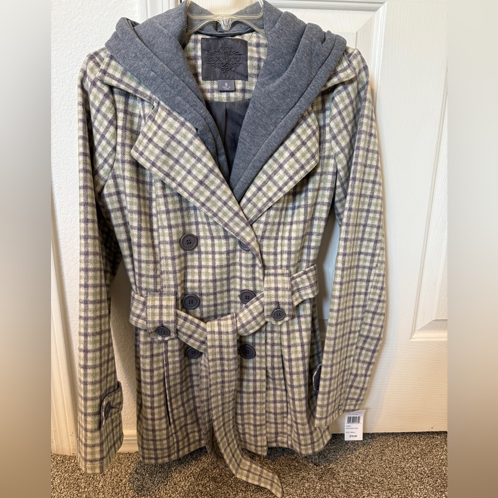 Plaid Double-Breasted Women's Coat